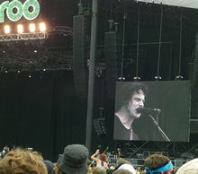 This is what Jack White of The Raconteurs looked like from about 1/4th the way back from the main stage at Bonnaroo 2008.